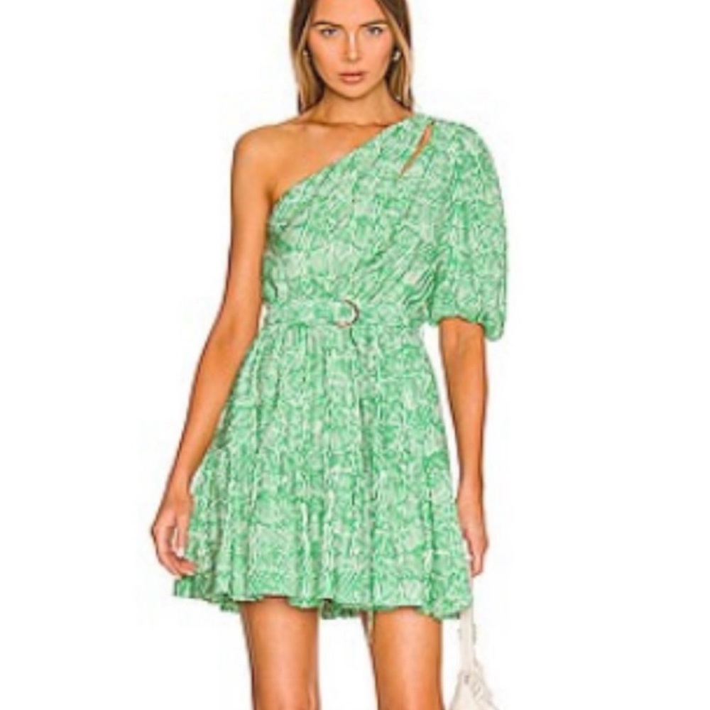Jonathan Simkhai Mint One-Shoulder Dress